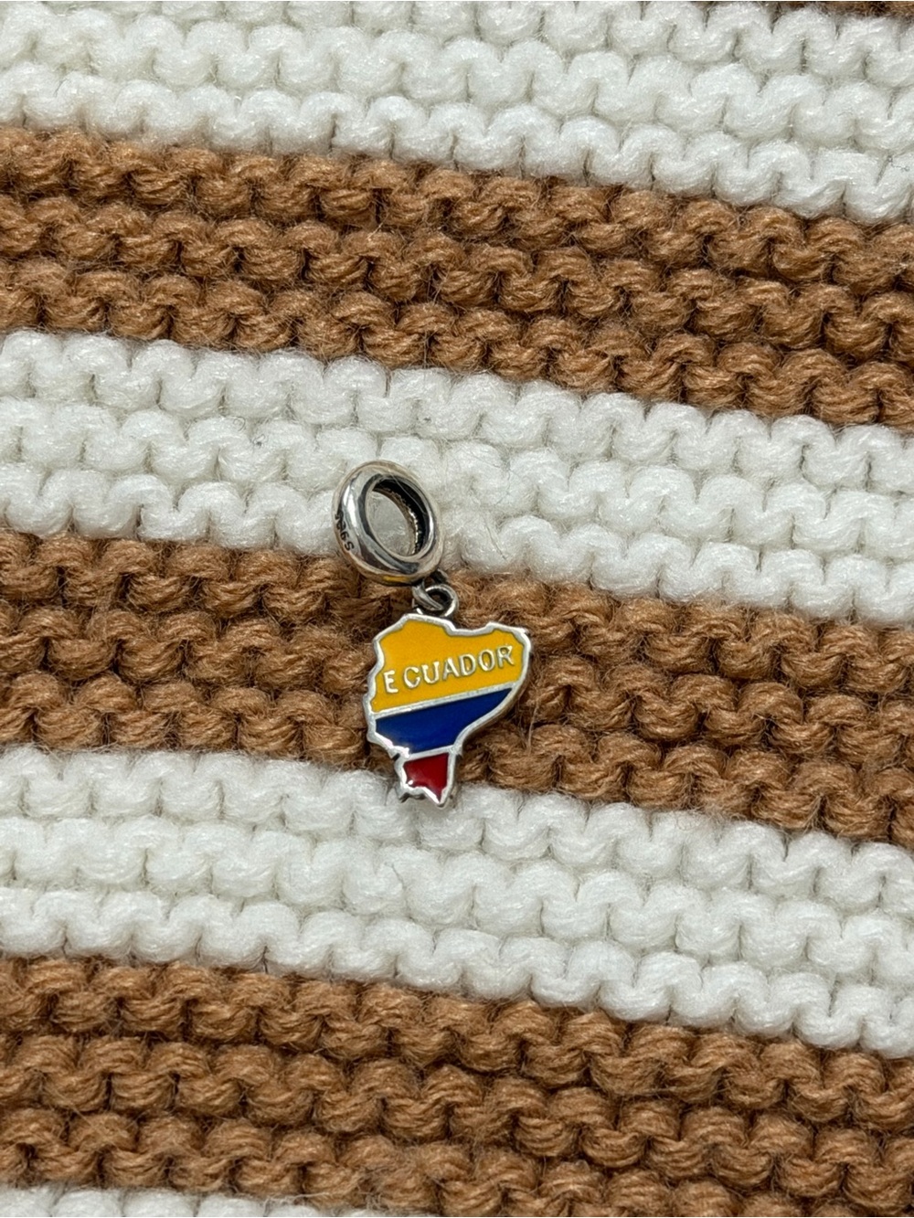 Pandora Ecuador Map Enamel Charm in Yellow, Blue & Red
